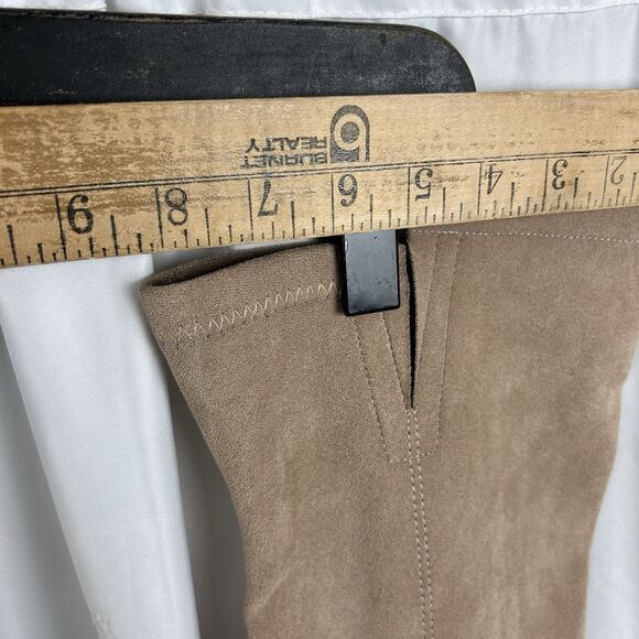 NNG Comfort Thigh High Low Block Heel Faux Suede Over The Knee Beige Boots 9.5 - Picture 3 of 8